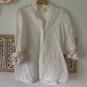 Linen Blend Victorian Style Blouse